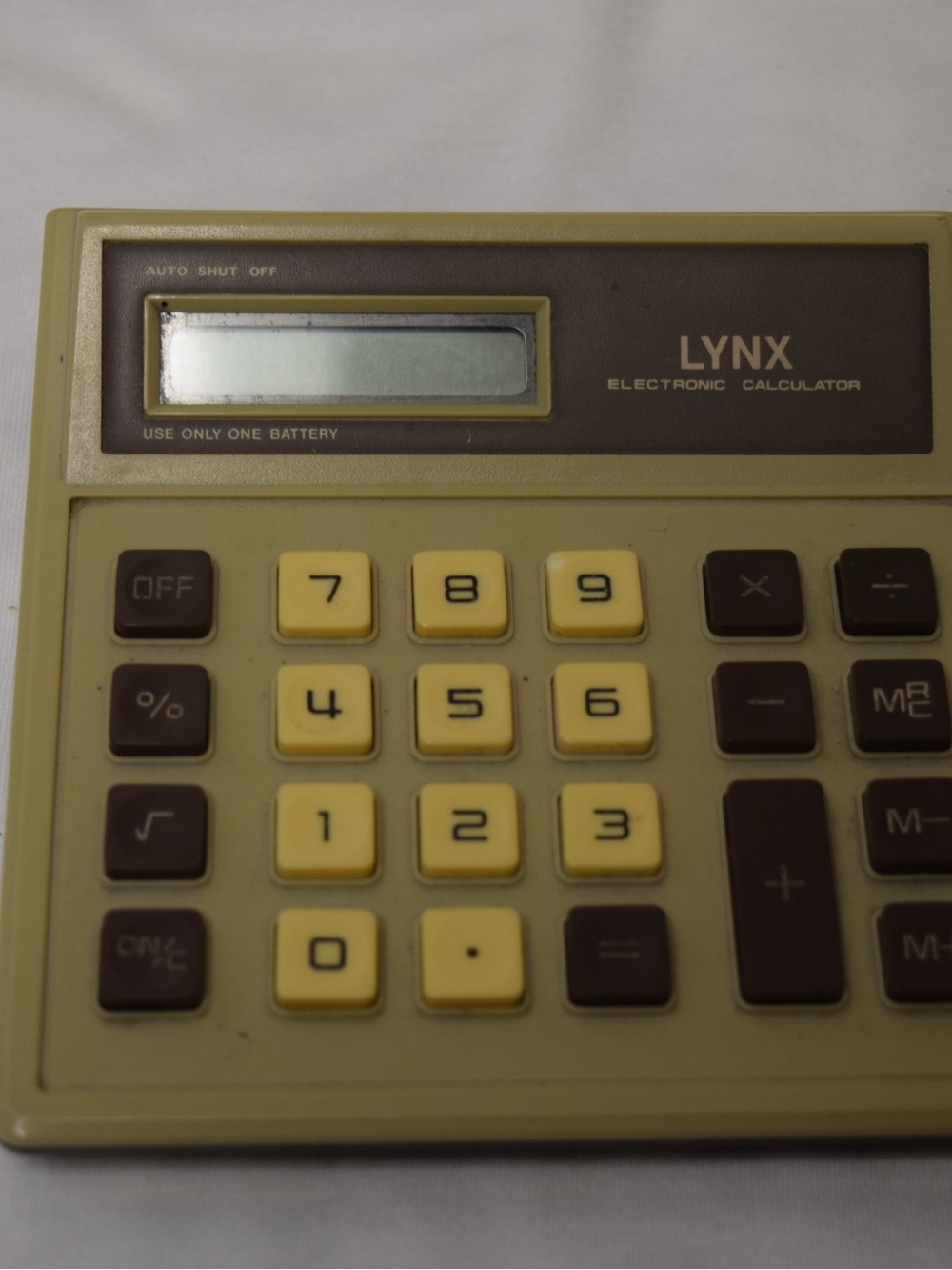 Vintage Electronic Calculator in Beige and Brown 70’s/80s works